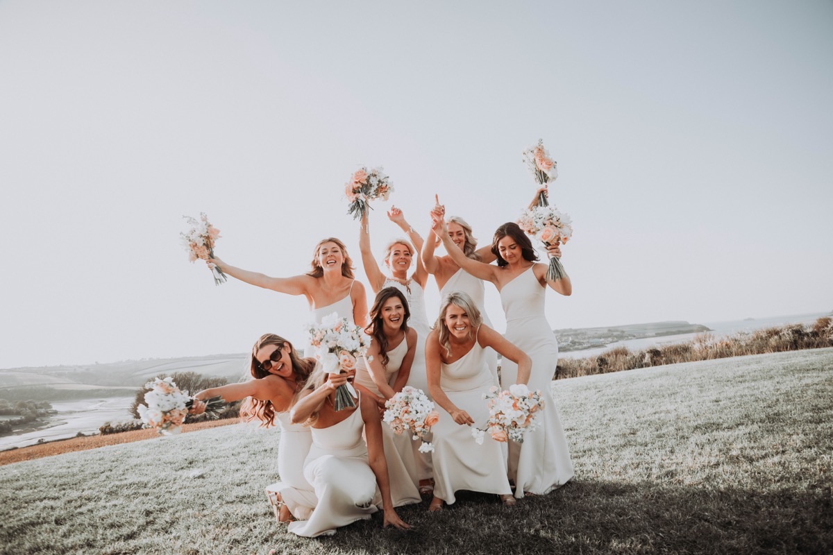 Bridesmaids at golden hour
